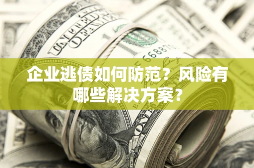 武汉企业逃债如何防范？风险有哪些解决方案？