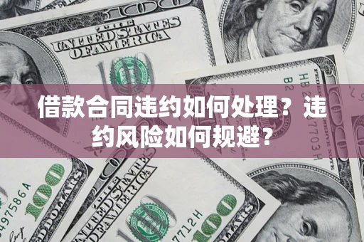 武汉借款合同违约如何处理？违约风险如何规避？